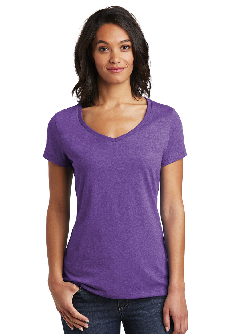 Tultex 214, Women's Slim Fit Fine Jersey V-Neck T-Shirt | Threadbird